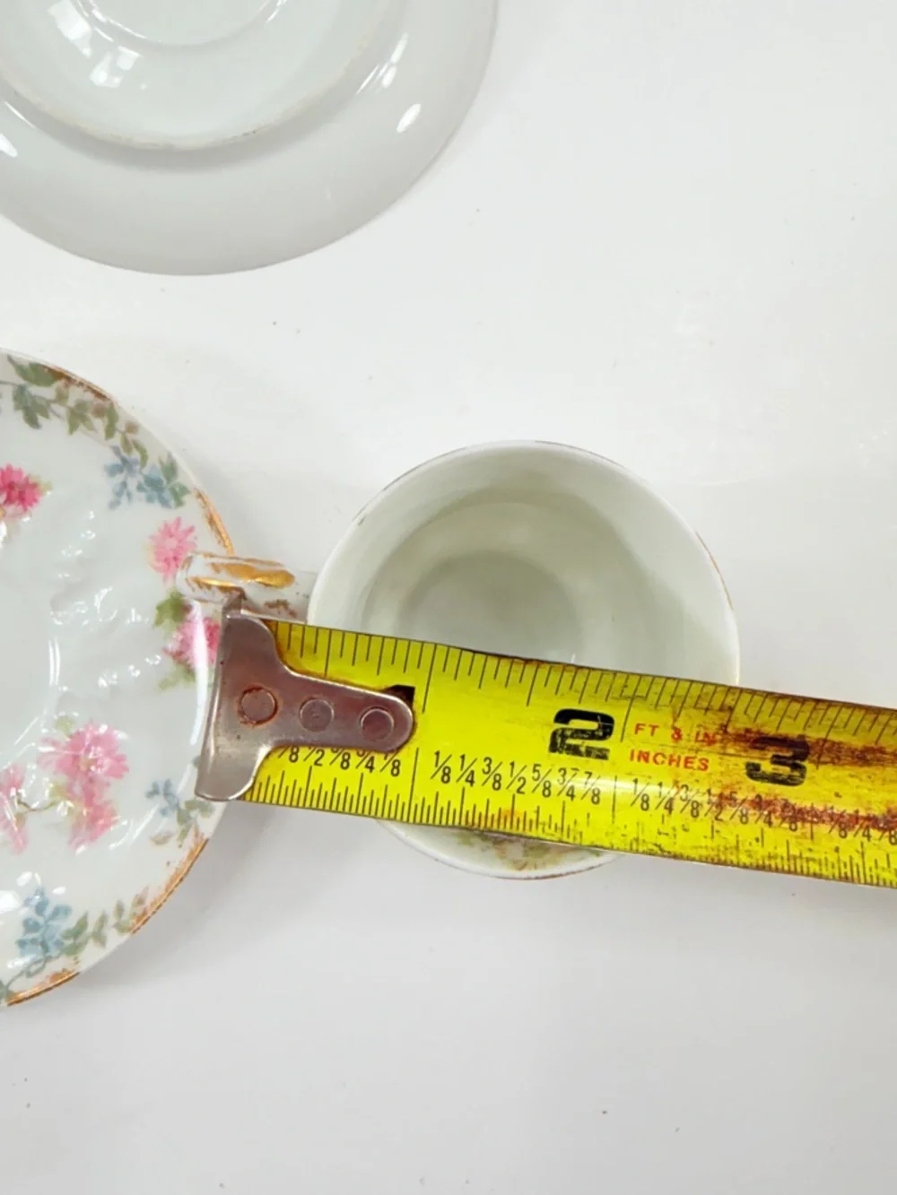 CH Field Haviland Limoges Porcelain Demitasse Cups & Saucers, 3 Sets Flowers Vtg